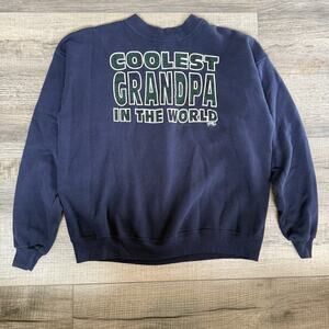 Vtg Coolest Grandpa In The World Sweatshirt XL Funny 90s Made USA Retro Crewneck